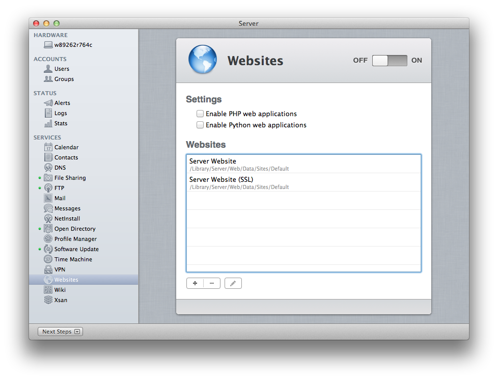 Web Settings 1